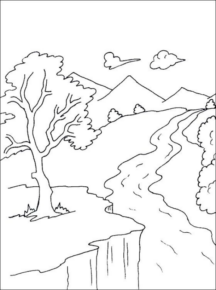 Disegno di paesaggio da stampare e colorare 35