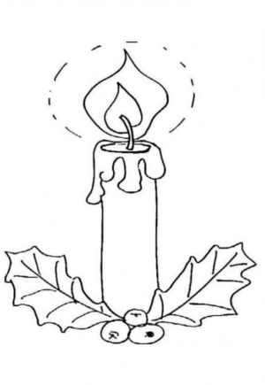 Disegno di candela natalizia da stampare e colorare 8
