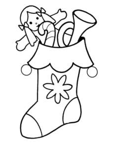 Disegno di calza di Natale da stampare e colorare 5