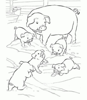 Disegno di maiale da stampare e colorare 61