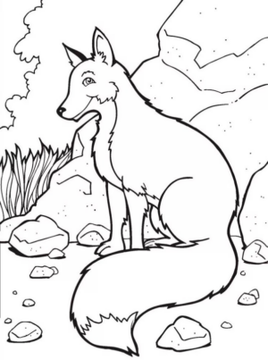 Disegno di volpe da stampare e colorare 62
