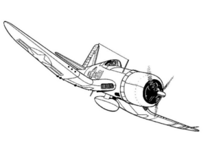 Disegno di aereo militare da stampare e colorare 16