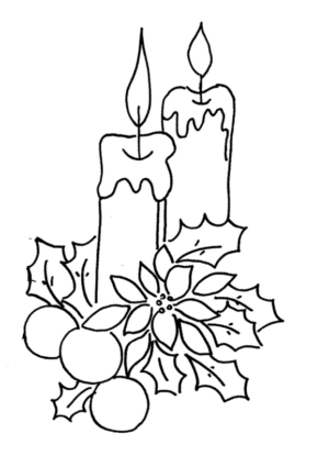 Disegno di candela natalizia da stampare e colorare 19