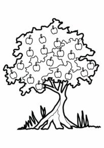 Disegno di albero da frutta da stampare e colorare 27