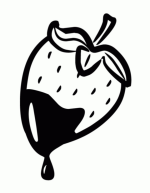 Disegno di fragola da stampare e colorare 4