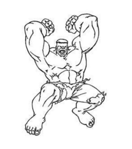 Disegno di Hulk da stampare e colorare 2
