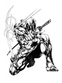 Disegno di Deadpool da stampare e colorare 3