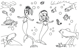 Disegno di sirena da stampare e colorare 44