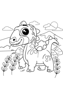 Disegno di Dino da stampare e colorare 9