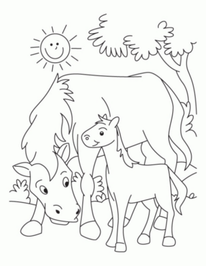 Disegno di cavallo da stampare e colorare 56