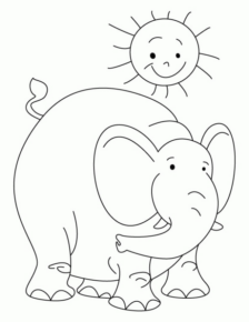 Disegno di elefante da stampare e colorare 122