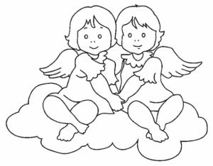 Disegno di angelo da stampare e colorare 41
