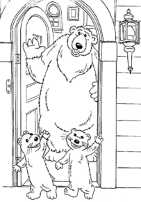 Disegno di Luna e l’orso nella casa blu da stampare e colorare