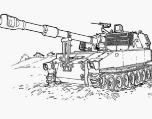 Disegno di carro armato da stampare e colorare 4