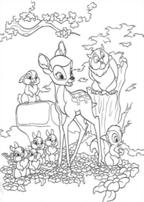 Disegno di Bambi da stampare e colorare 31