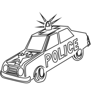 Disegno di auto della polizia da stampare e colorare 4