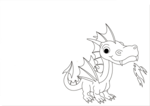 Disegno di dragone da stampare e colorare 202