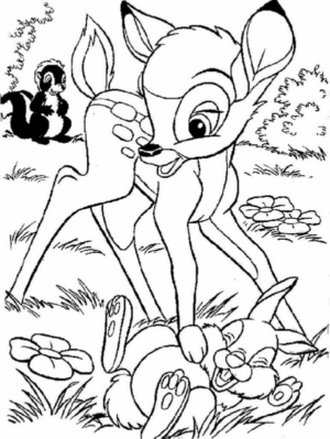 Disegno di Bambi da stampare e colorare 73