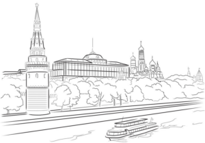 Disegno di monumento famoso da stampare e colorare 24