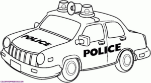 Disegno di auto della polizia da stampare e colorare 5