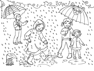 Disegno di pioggia da stampare e colorare 58