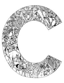 Disegno di lettera dell’alfabeto da stampare e colorare 24