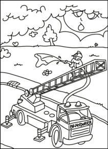 Disegno di camion dei pompieri da stampare e colorare 8