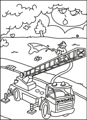 Disegno di camion dei pompieri da stampare e colorare 8