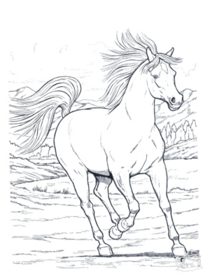 Disegno di cavallo da stampare e colorare 85