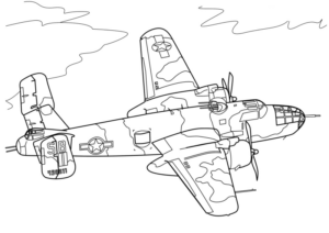 Disegno di aereo militare da stampare e colorare 84