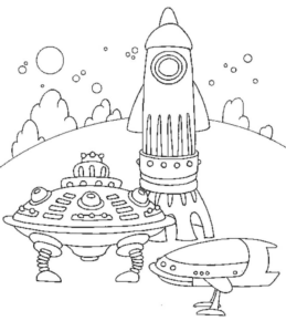 Disegno di astronave da stampare e colorare 19