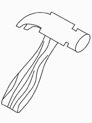 Disegno di utensile da lavoro da stampare e colorare