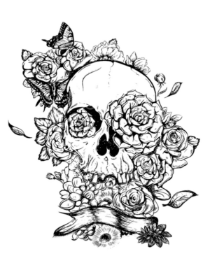 Disegno di teschio e scheletro da stampare e colorare 6 Disegno di teschio e scheletro da stampare e colorare 6