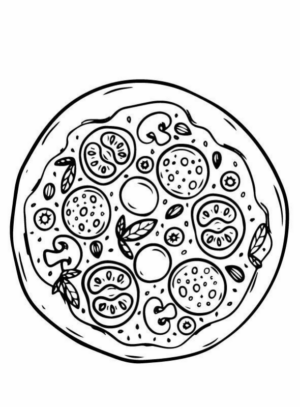 Disegno di pizza da stampare e colorare 29