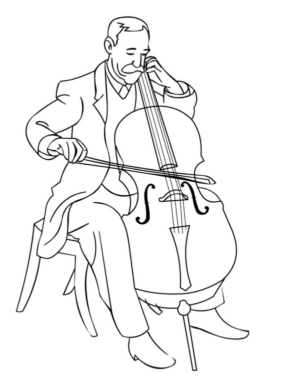 Disegno di musicista da stampare e colorare 2