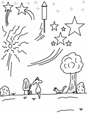 Disegno di fuoco d’artificio da stampare e colorare 16