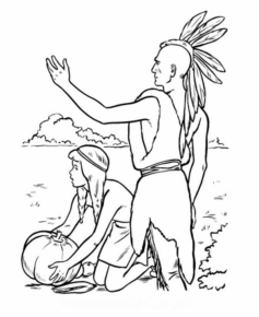 Disegno di Indiani d’America da stampare e colorare 72