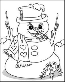 Disegno di pupazzo di neve da stampare e colorare 117