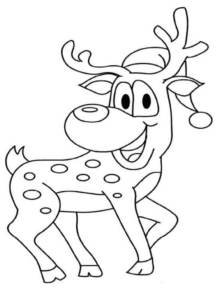Disegno di renna di Natale da stampare e colorare 27 Disegno di renna di Natale da stampare e colorare 27