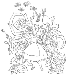 Disegno di Alice nel paese delle meraviglie da stampare e colorare 47