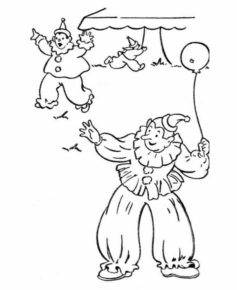 Disegno di clown da stampare e colorare 2
