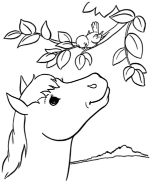 Disegno di cavallo da stampare e colorare 35