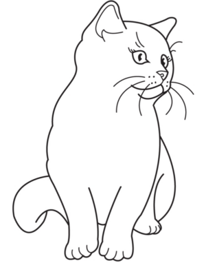 Disegno di gatto da stampare e colorare 154