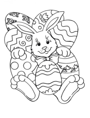 Disegno di coniglietto di Pasqua da stampare e colorare 9