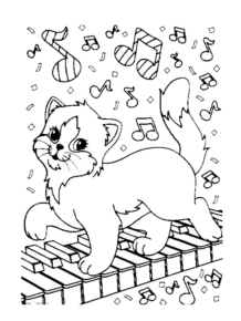 Disegno di gatto da stampare e colorare 170