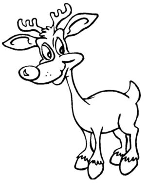 Disegno di renna di Natale da stampare e colorare 15 Disegno di renna di Natale da stampare e colorare 15
