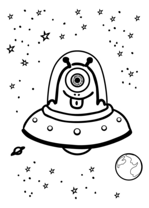 Disegno di astronave da stampare e colorare 32