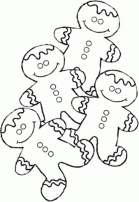 Disegno di omino di marzapane da stampare e colorare 3
