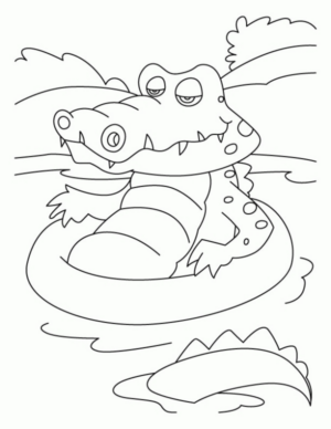 Disegno di coccodrillo da stampare e colorare 24