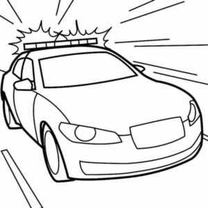 Disegno di auto della polizia da stampare e colorare 3